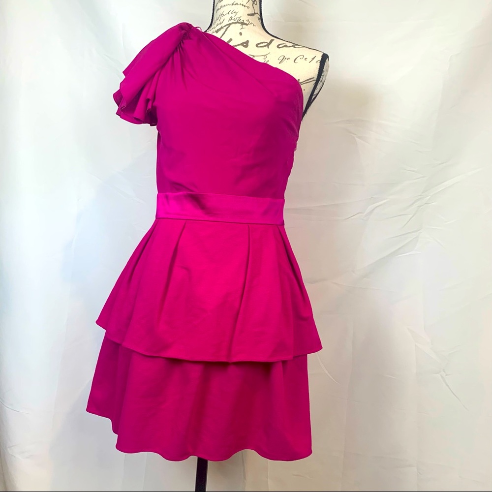 JayGodfrey Pink One Shoulder Cocktail Dress Sz. 6